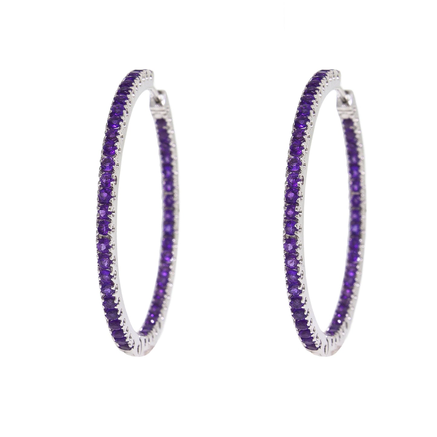 Hoop Amethyst Earrings