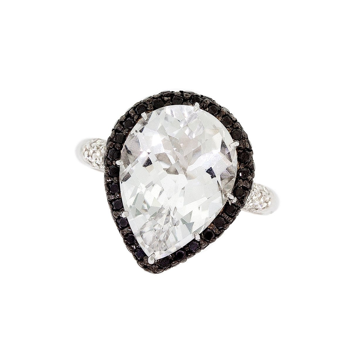 Crystal And Diamond Ring