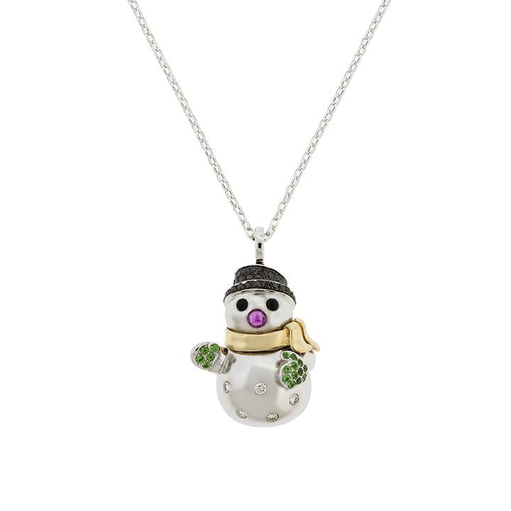 Snowman Diamond Necklace