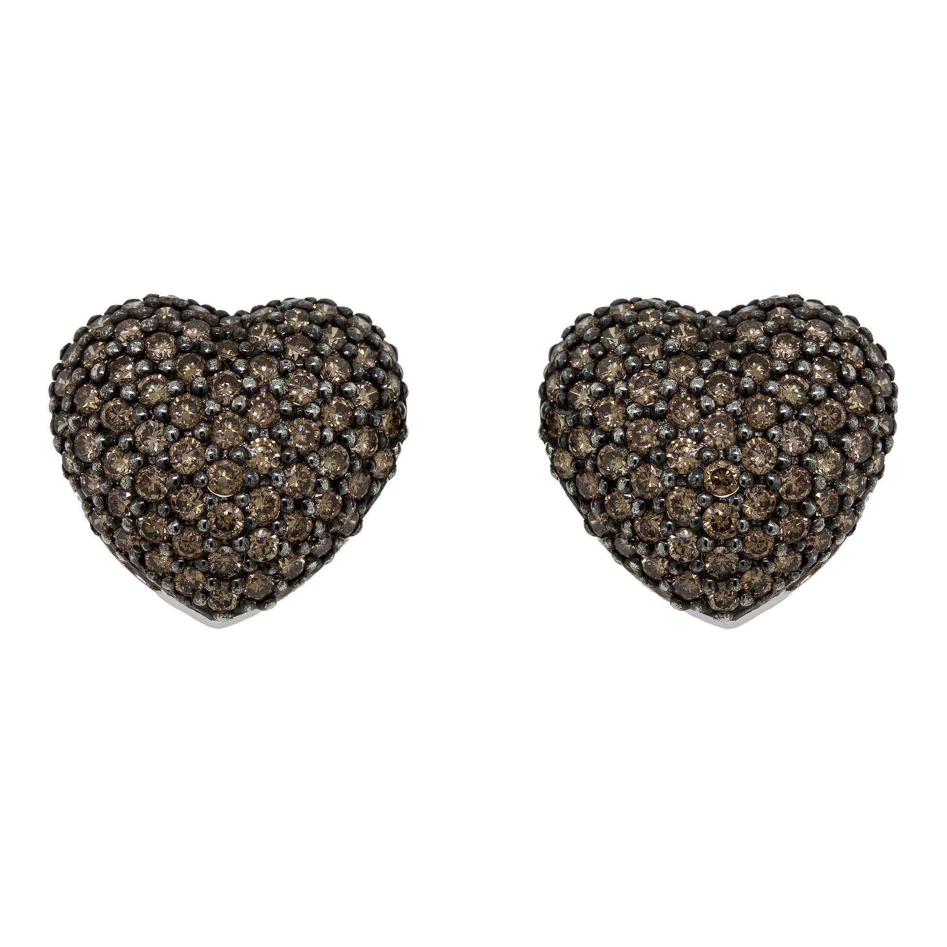  Heart Champagne Diamond Earrings