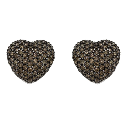 Heart Champagne Diamond Earrings