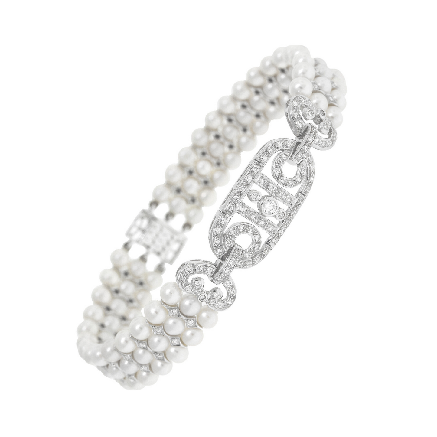 Pearl And Diamond Bracelet