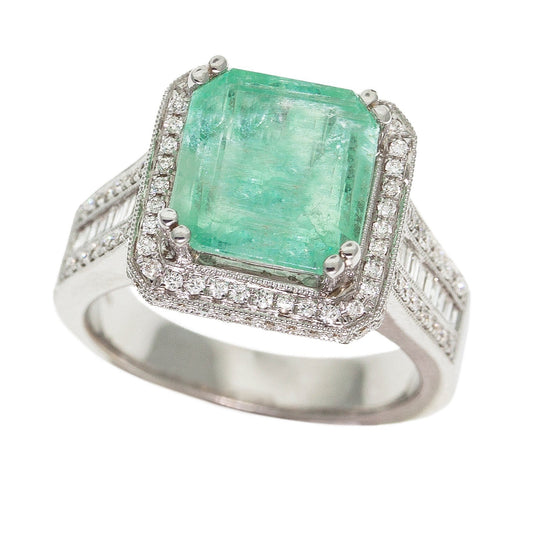 Columbian Pastel Emerald Ring