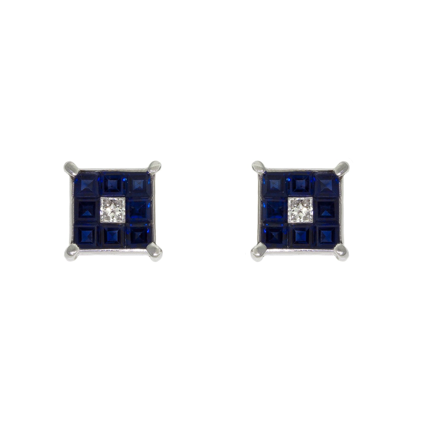  Square Sapphire Earrings