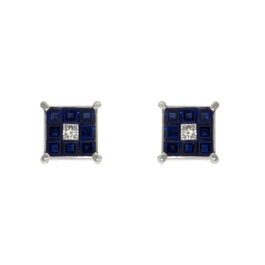  Square Sapphire Earrings