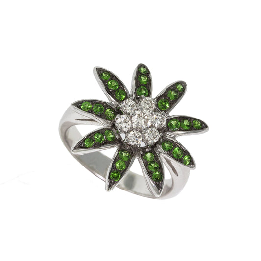 Bloom | Flower Tsavorite Ring