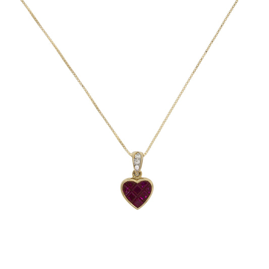  Heart Ruby Necklace