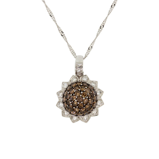  Sunburst Champagne Diamond Necklace