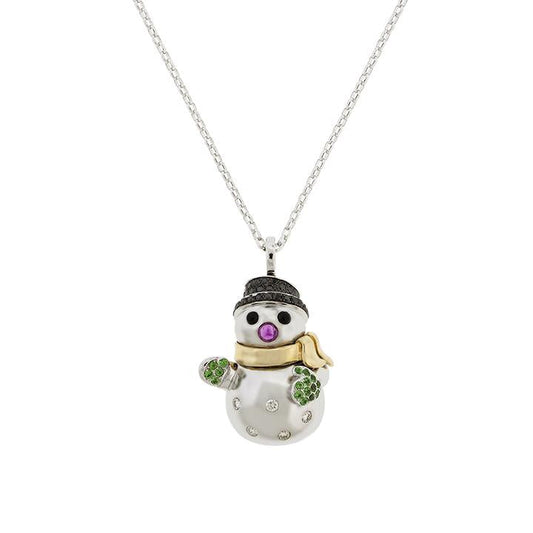 Snowman Diamond Necklace