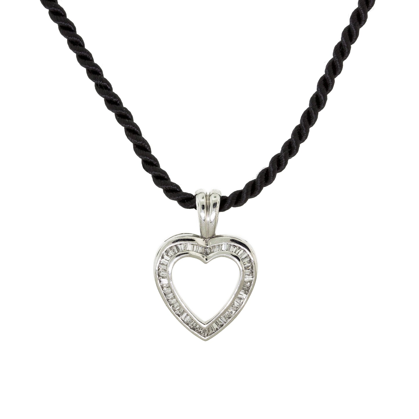  Heart Rope Diamond Necklace