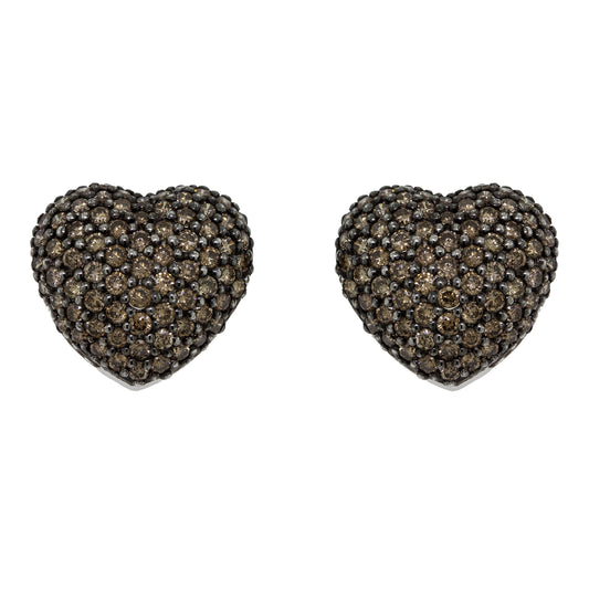Heart Champagne Diamond Earrings