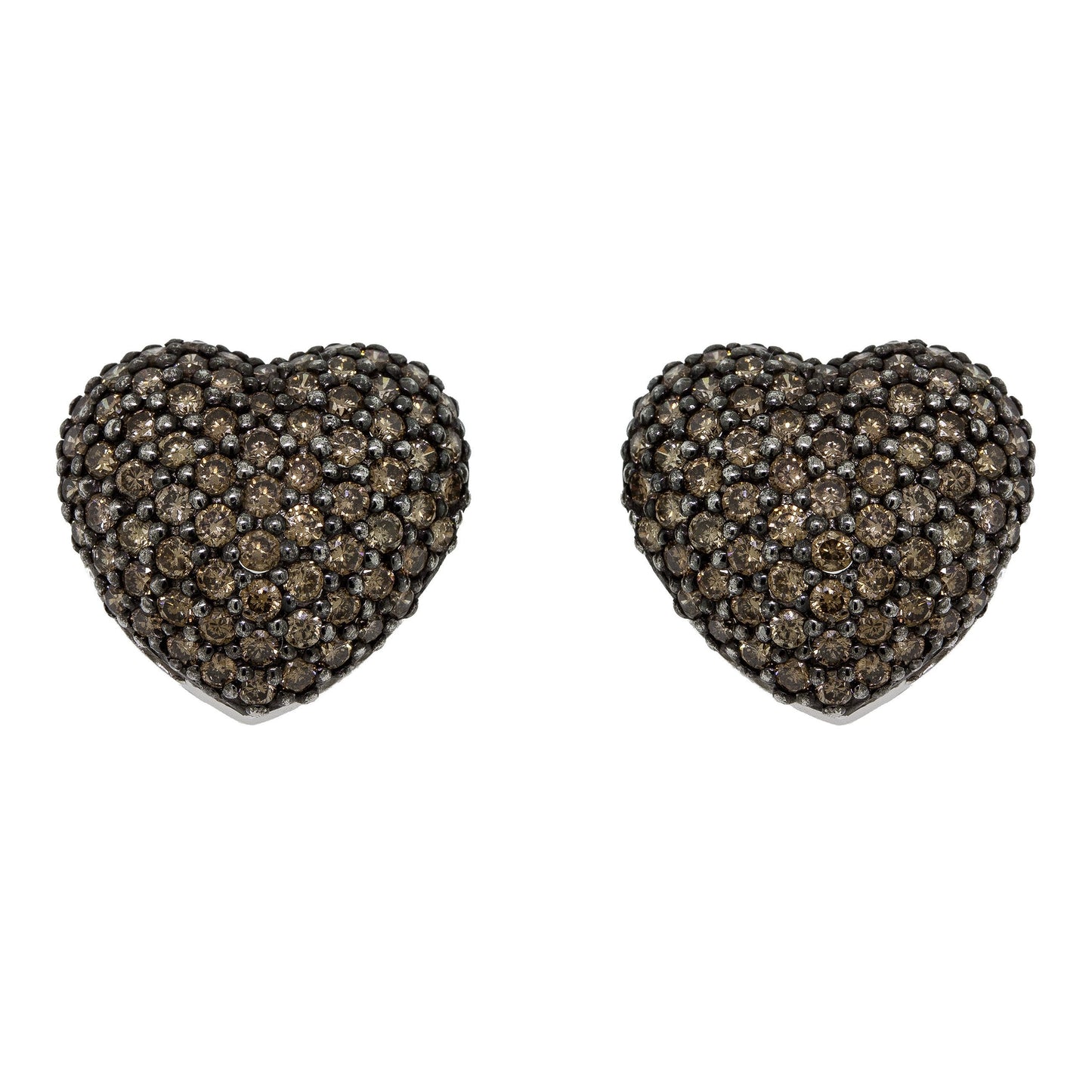  Heart Champagne Diamond Earrings