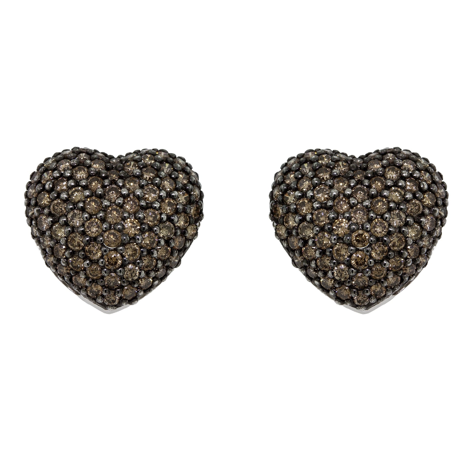  Heart Champagne Diamond Earrings